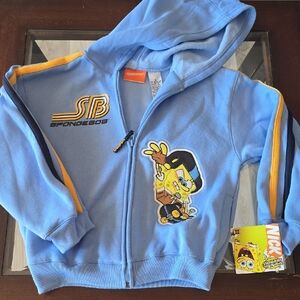 Vintage NWT Size 6 Nickelodeon SpongeBob Blue and Yellow Kids Hoodie